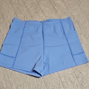 Women's Light Blue Performance Athletic Shorts